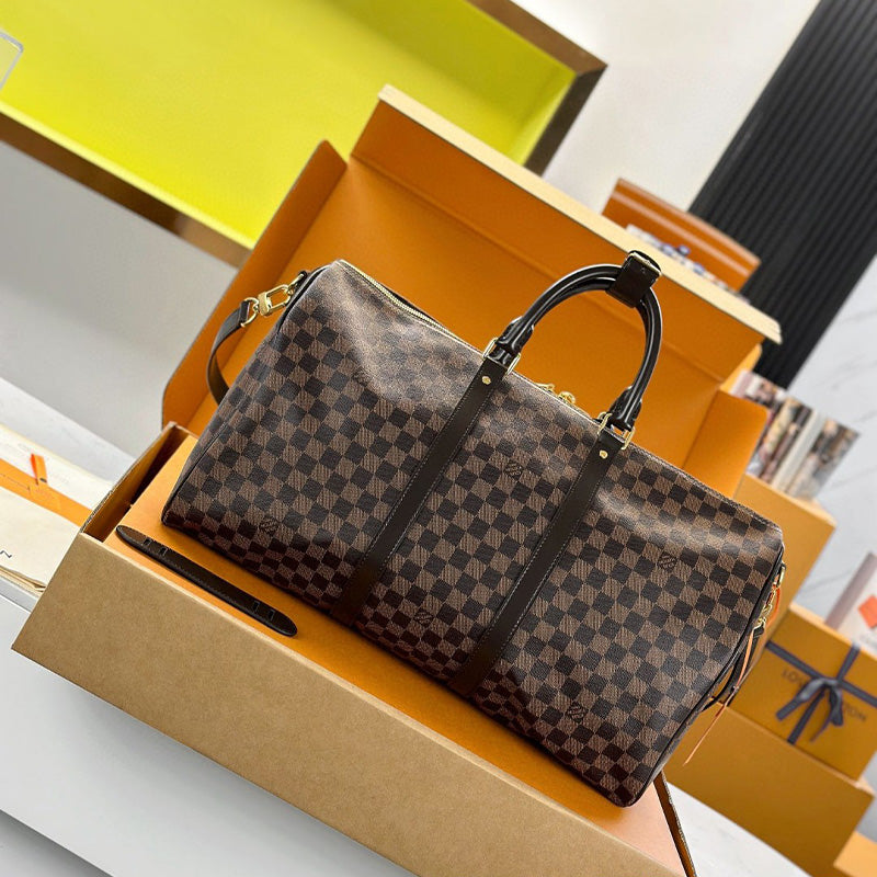 LV Keepall Bandoulière 50 55 Damier Graphite Canvas N41418 N41414 Travelbag