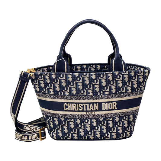 Dior Christian Book Tote Dior Blue Oblique Pattern Tote Bag