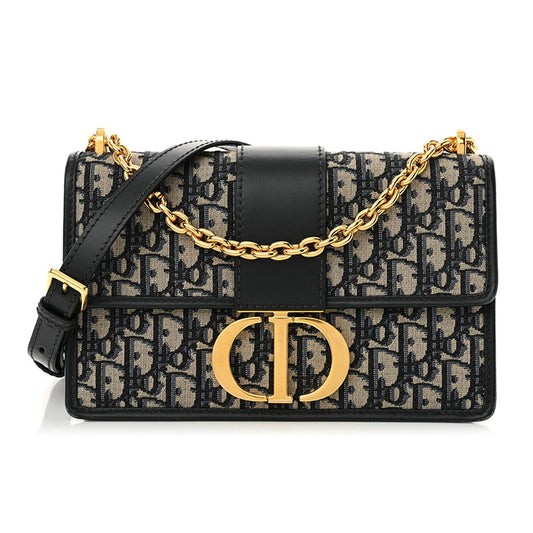 Dior Montaigne 30 Chain Bag Blue Dior Oblique Jacquard  Women