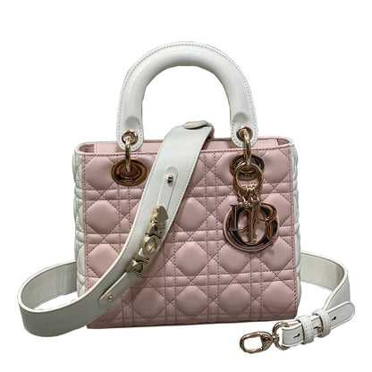 Small Lady Dior My ABCDior Small Two-Tone Pink and White Tote Bag