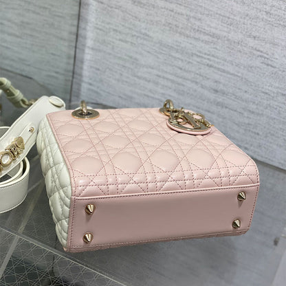 Small Lady Dior My ABCDior Small Two-Tone Pink and White Tote Bag