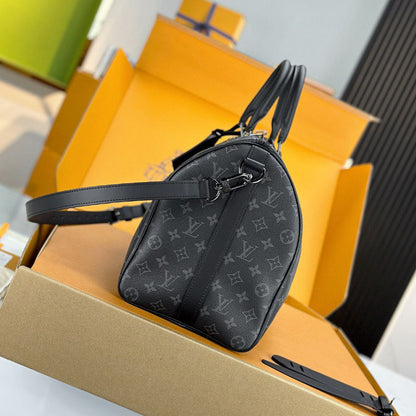 LV Keepall Bandoulière 45 Monogram Eclipse Canvas M40569 Bag