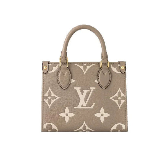 LV Onthego mm Beige Bicolor Monogram Empreinte M47054 Bag