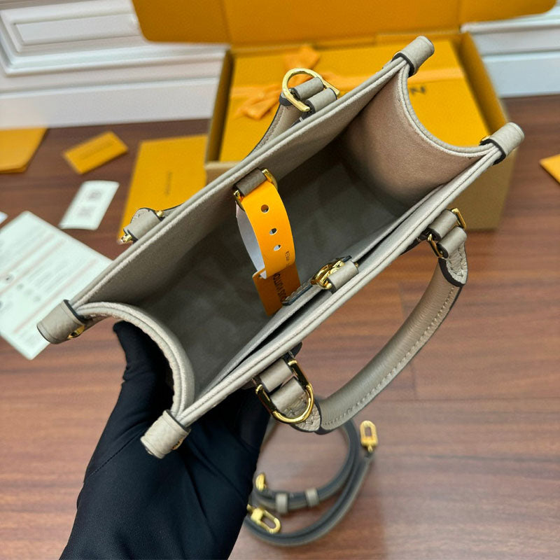 LV Onthego mm Beige Bicolor Monogram Empreinte M47054 Bag