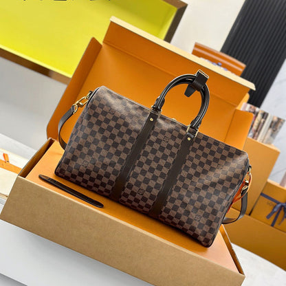 LV Keepall Bandoulière 45 Damier Graphite Canvas N41428 Travel Bag