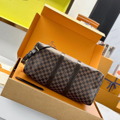LV Keepall Bandoulière 45 Damier Graphite Canvas N41428 Travel Bag