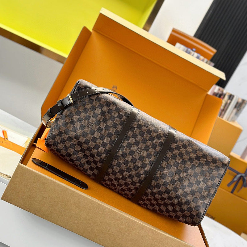 LV Keepall Bandoulière 50 55 Damier Graphite Canvas N41418 N41414 Travelbag