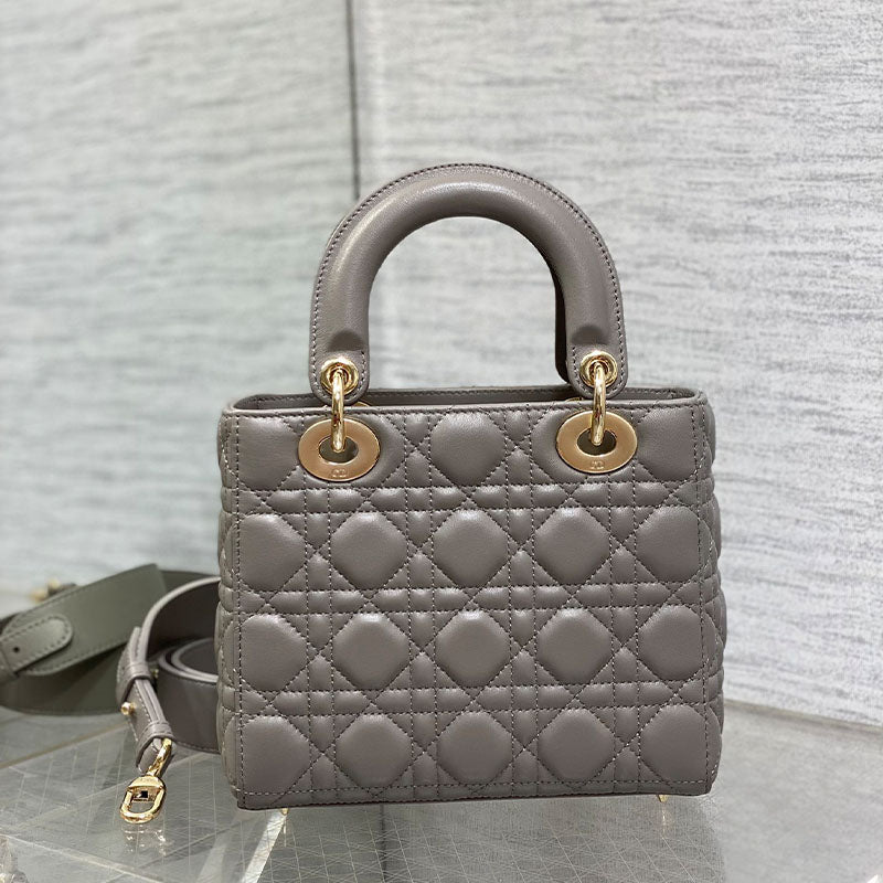 Small Lady Dior My ABCDior Elephant Gray Tote Bag