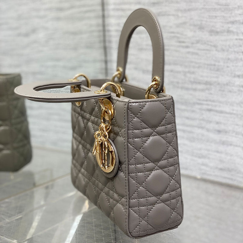 Small Lady Dior My ABCDior Elephant Gray Tote Bag