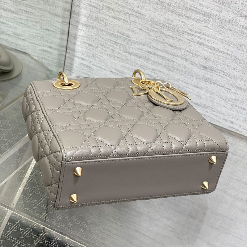 Small Lady Dior My ABCDior Elephant Gray Tote Bag