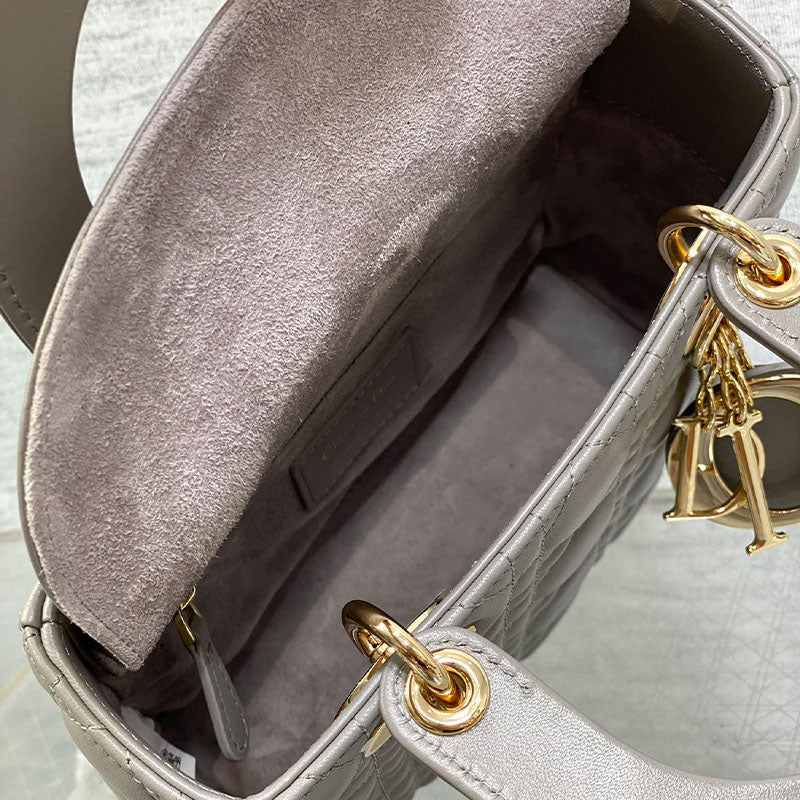 Small Lady Dior My ABCDior Elephant Gray Tote Bag