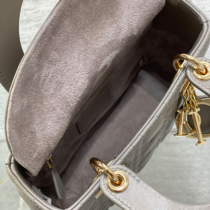 Small Lady Dior My ABCDior Elephant Gray Tote Bag